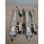 Lot of (2) SMC Cylinders with Mac Valves