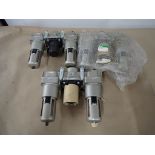 Lot of (3) SMC Filter Combo Modular Assemblies