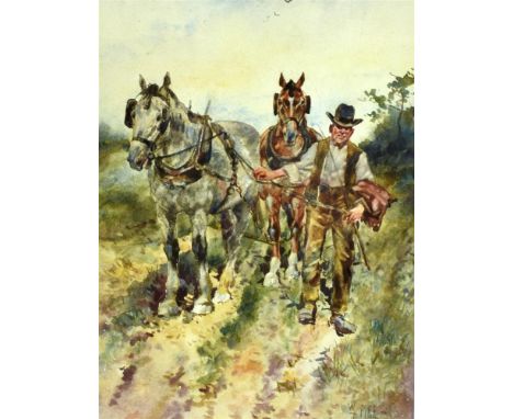 W H PIKE (EARLY 20TH CENTURY SCHOOL) 'After the days work' Watercolour Signed lower right, Royal Institute of Painters in Wat
