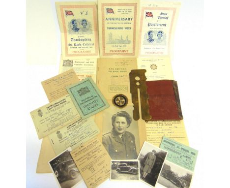 MILITARIA - A SECOND WORLD WAR PERSONAL ARCHIVE RELATING TO HAZEL BURSTON, A.T.S.  comprising a National Registration Identit