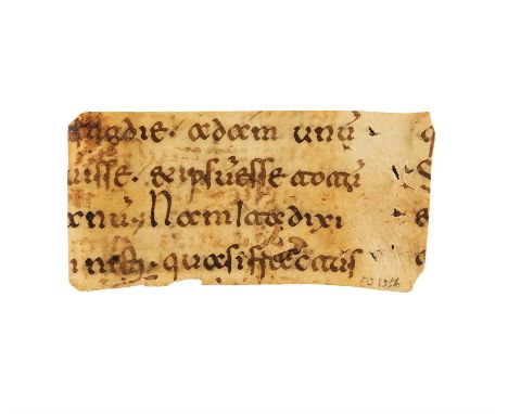 Ɵ Five small cuttings from Augustine, Tractatus in Johannem, 10:9-12, in Beneventan minuscule, in Latin, from a liturgical ma
