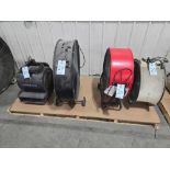 Lot of (3) Fans and (1) Air Mover