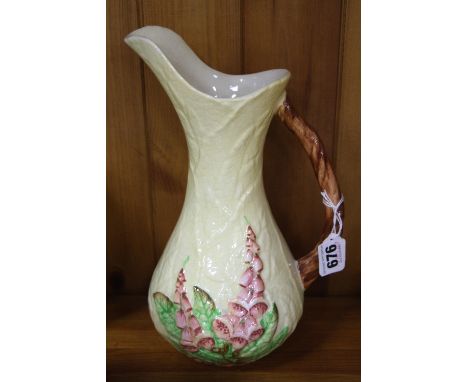 A CARLTONWARE 'FOXGLOVE' JUG, height approximately 27cm