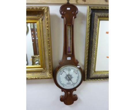 A WALNUT CASED BAROMETER, marked J Cetti, 4 Cregoe St Birmingham'