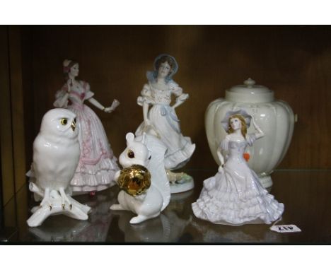 THREE ROYAL WORCESTER FIGURES, 'Emily', Limited Edition  'The Masquerade Begins' 2911/12500, Limited Edition 'The Milkmaid' 4
