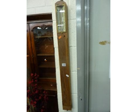 AN OAK STICK BAROMETER, marked 'John Davis & Son Derby Ltd' (sd)