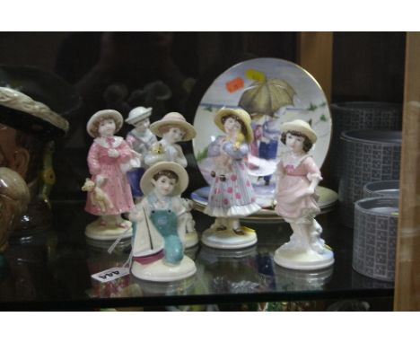 SIX LIMITED EDITION COALPORT FIGURES FROM THE FAYE WHITTAKER COLLECTION, 'Ship Ahoy' 433/7500, 'Paddling' 287/7500, 'Raggety 