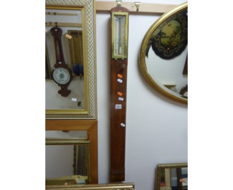AN OAK STICK BAROMETER, marked 'J Davis & Son Derby Ltd'