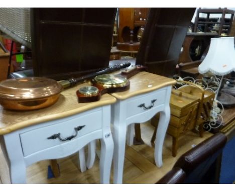 A CONCERTINA SEWING BOX, barometer, two wall mirrors, etc (6)