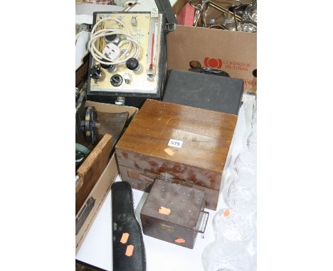 A CASELLA OF LONDON ALNOR DEWPOINTMETER, a cased Negretti and Zambra air meter No.6078 and two other scientific instruments (