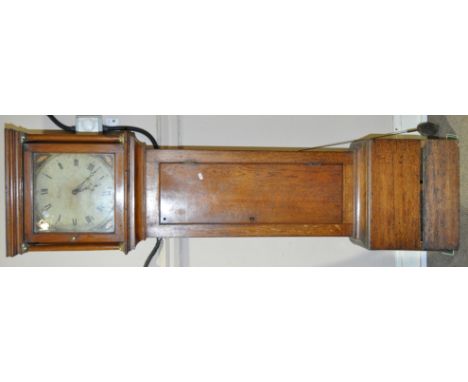 18th century 30-hour long case clock,R Apps, Battle, 12" painted dial, oak cased, height 5'10".