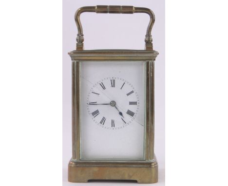 A French brass cased carriage clock,case height 12.5cm.
