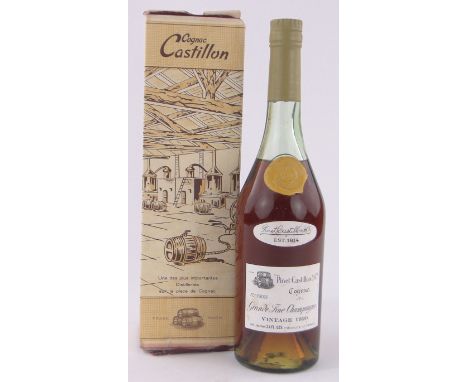 Pinet Castillion Grand Fine Champagne Cognac, Vintage 1920, 24Fl.Oz bottle, 70% proof, in original box.
