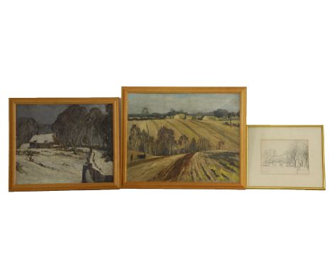 Three paintings by F.P. EareeTwo paintings, one sketch