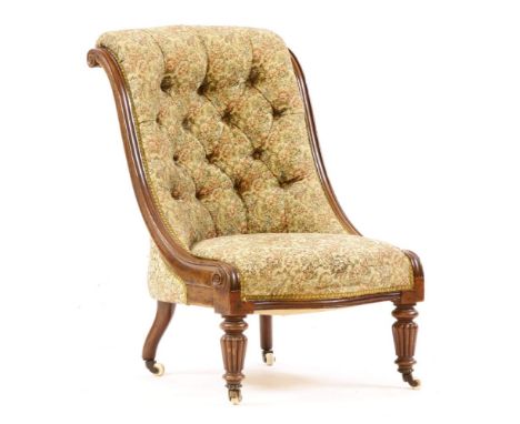A Victorian mahogany button back nursing chair