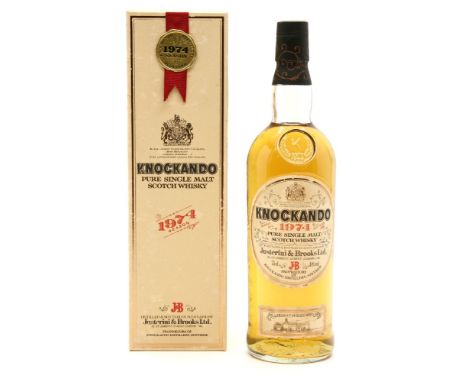 Two bottles of Knockando 1974 pure single malt scotch whisky