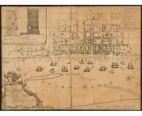 AN EARLY ENGRAVED MAP OF PHILADELPHIA, NICHOLAS SCULL, 1762To the Mayor, Recorder, Aldermen, Common Council and Freemen of Ph