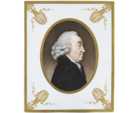 A FRENCH MINIATURE ON PORCELAIN, MARKED MANUFACTURE IMPERIALE SEVRES ON VERSO, FRANCE, 19TH CENTURYthe portrait of a man depi