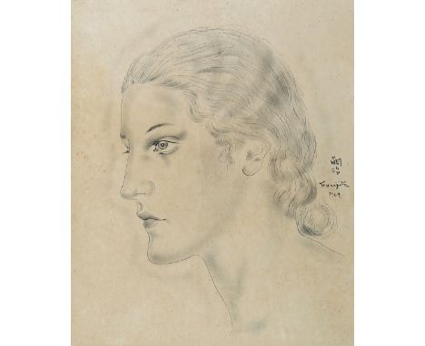 TSUGUHARU FOUJITA (JAPANESE 1886-1968)Portrait of a Woman, 1929watercolor and Sumi ink on paper26 x 21 cm (10 1/4 x 8 1/4 in.