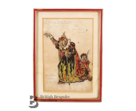 Alexandre Nikolayevich Benois (1870-1960) costume design for Carabosse, pencil and watercolour. The design executed for the p