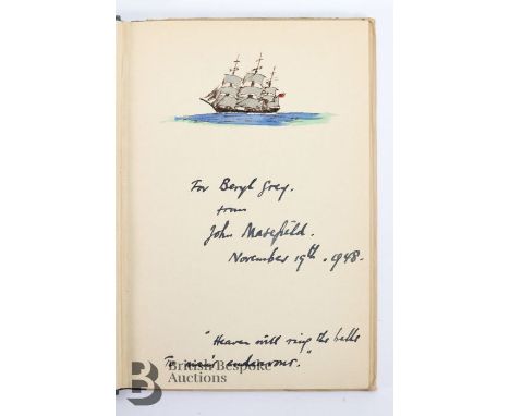 Collection of poetry books by Poet Laureate John Masefield, including 1st edition title Shopping in Oxford wonderfully inscri