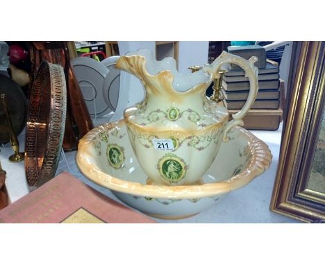 A Victorian jug and basin set