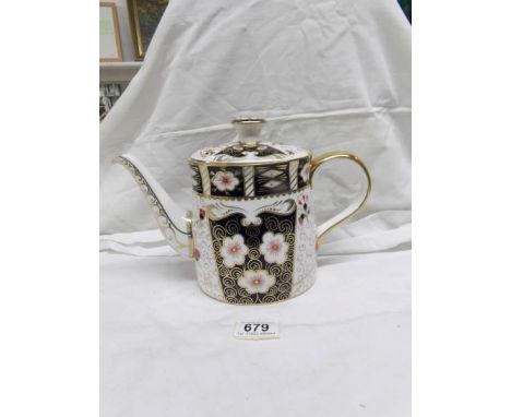 A Royal Crown Derby teapot, lid a/f