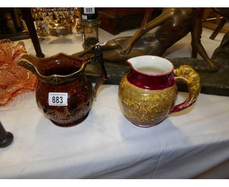 2 Staffordshire hunting jugs