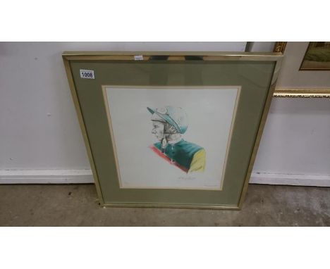 A limited edition print of Lester Piggott
