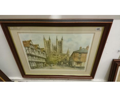 A limited edition print of Lincoln Cathedral and Castle