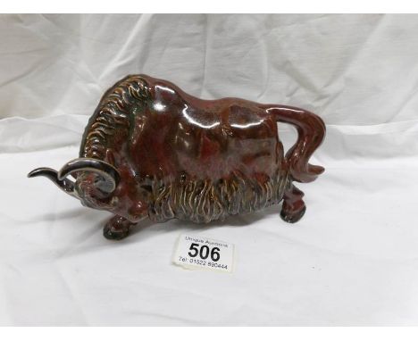 An unusual ceramic bull