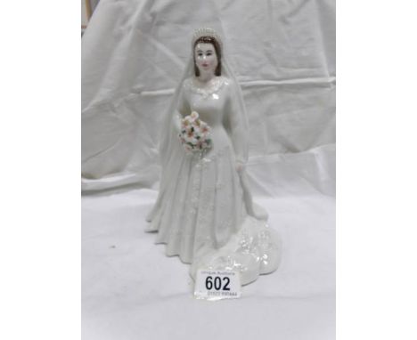 A Royal Worcester figurine commemorating Her Majesty Queen Elizabeth and H.R.H The Duke of Edinburgh diamond wedding annivers