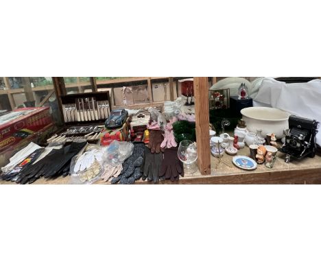 A Tri-ang M 013 Rolls Royce silver cloud together with model cars, gloves, cased flatwares, decorative ceramics and glass etc