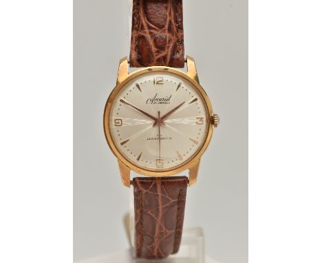 AN ACCURIST AUTOMATIC WRIST WATCH, the circular dial with Arabic and baton markers, face stamped Accurist 21 Jewel Antimagnet