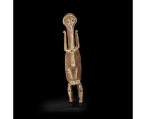 PAPUAN GULF BIOMA FIGURE ERA RIVER REGION, PAPUA NEW GUINEA 65cm tallcarved wood and pigment, the front features carved in sh