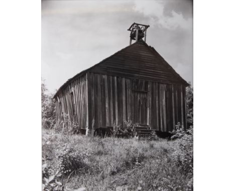 Ladder BaleGelatin silver photograph 34 x 21cm Together with a framed black and white photograph of a barn, 18 x 23cm (2) 