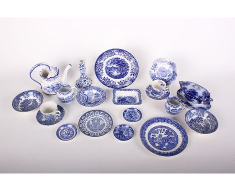 A collection of blue and white china including Spode Italian, gaudy welsh tween and stand and ladel etc (42 pieces) 