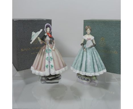 A mid 20th century Royal Worcester figure Caroline, no.248, together with Beatrice no.151, both boxed