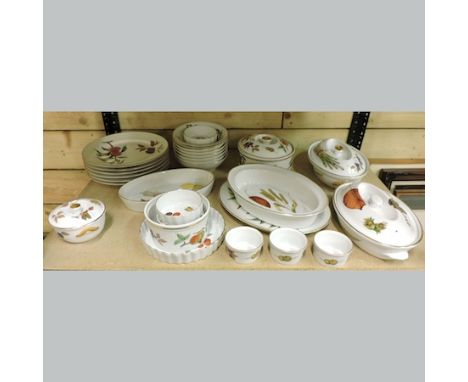 A Royal Worcester Evesham pattern dinner service, to include tureens, serving dishes and plates