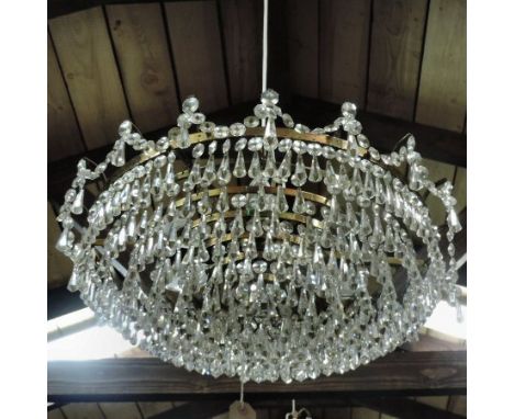 An early 20th century crystal chandelier, 50cm diameter