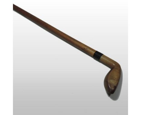 A 19th century walnut and hickory Sunday stick