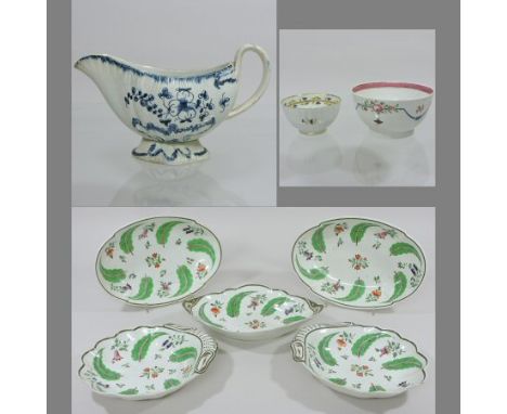 An early 19th century Spode porcelain part dessert service, each piece painted with coloured flowers, pattern number 3062, to