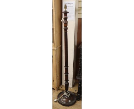 A standard lamp and shade H.160cm