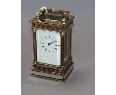A French silver plated carriage timepiece