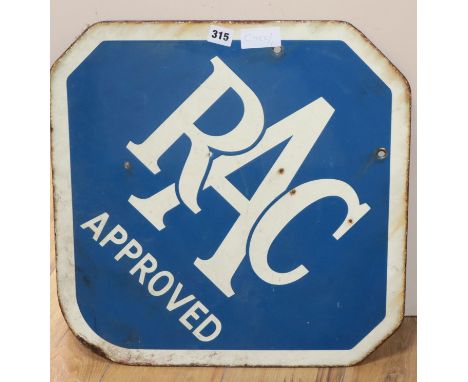 A double sided RAC enamel sign