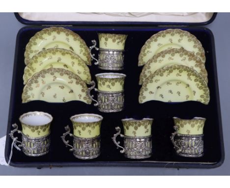 A silver-mounted coffee service (setting for six)