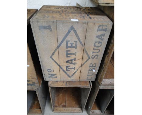 2 vintage pine "Tate" sugar crates