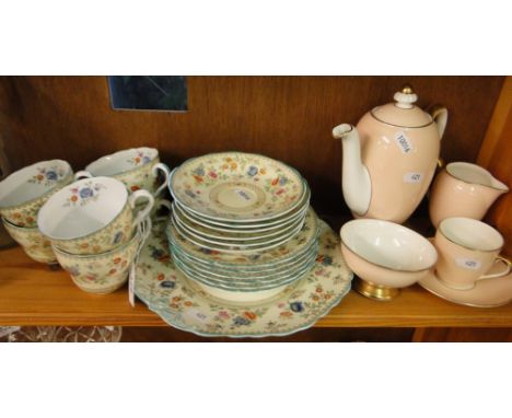 Spode "Audley" teaware and Royal Doulton part coffee set.