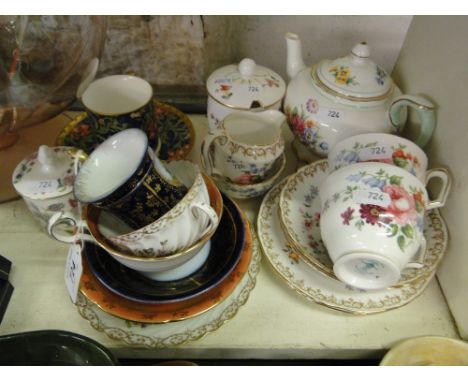 Teapot, cabinet cups and saucers, etc.