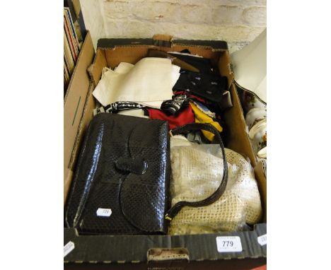 Bags, lacework items, Vintage scarves, etc.